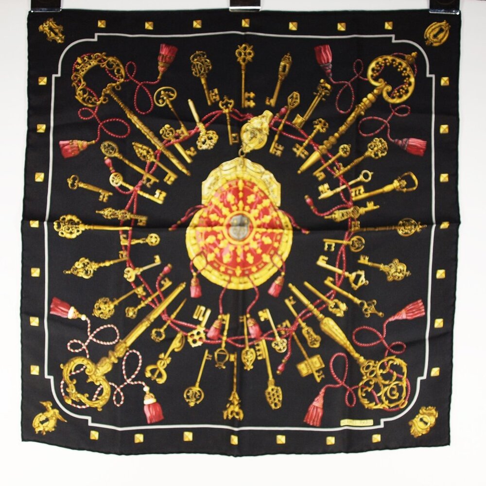 Hermes Les Cles Silk Pocket Scarf